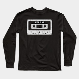 Reggae - Vintage Cassette White Long Sleeve T-Shirt